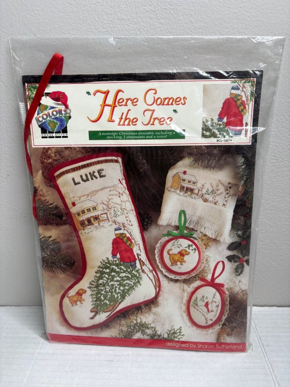 Here Comes The Tree Cross Stitch Kit By True Colors Stocking Ornaments Towel New
